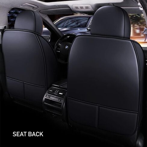 Full Set of Universal Fit Automotive Seat Covers fit for Audi 1999-2025 95% Models, PU Leather Automobile Interior Sets with Headrest & Back Pillow Black & Coffee Line in Saudi Arabia
