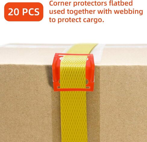 20 حزمة برتقالية مسطحة حافة واقيات حماة الزاوية لأشرطة تصل إلى 4 بوصات ، حراس حافة بلاستيكية قابلة لإعادة الاستخدام لشاحنة الصندوق والأحمال المسطحة in Saudi Arabia