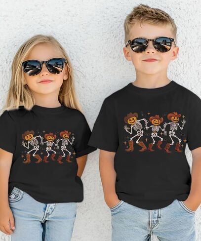 رقص هيكل عظمي طفل هالوين قميص طفل رعاة بنت رعاة البقر الهياكل العظمية Tshirt مضحكة TEE in Kuwait