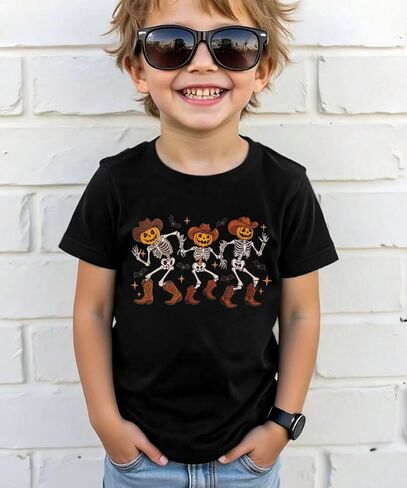 رقص هيكل عظمي طفل هالوين قميص طفل رعاة بنت رعاة البقر الهياكل العظمية Tshirt مضحكة TEE in Kuwait