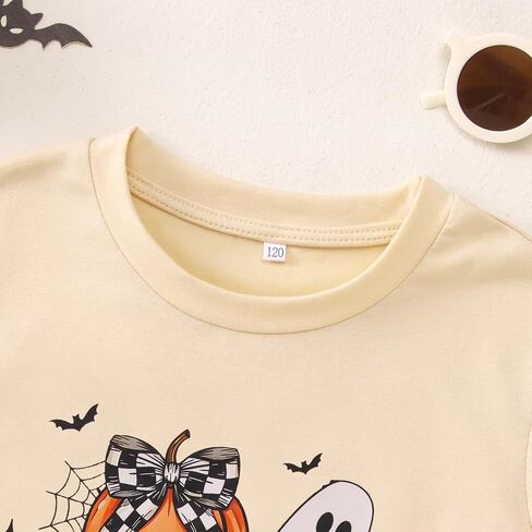 قمصان CM C & M Wodro Halloween For Girls Boys Funny Pumpkin Third T-Shirt Kids Spooky Season Crewneck Short Sleeve Tops in Saudi Arabia