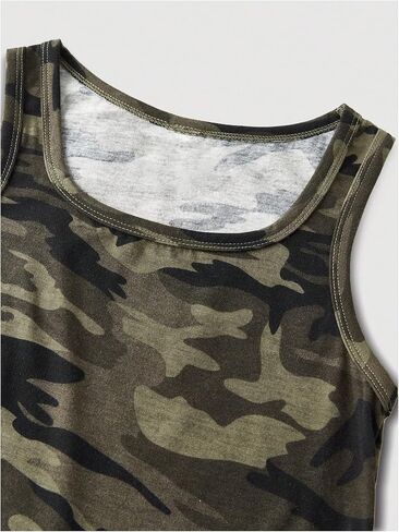Wdirara Girl's Camo Square Devan Tank Romper Slickny Shorts Bhemsuits in Saudi Arabia