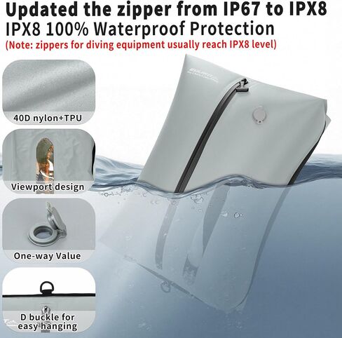 Reusable Vacuum Bags for Travel With Pump,Professional Waterproof IPX8 Vacuum Compression Bag for Suitcases Backpack,Space Saver Bags Packing Organizers for Clothing Packing(2PACK+PUMP) in Saudi Arabia