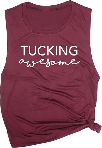 Tucking Awesome Women's Workout Muscle Tee - Sleeveless Active Wear, Funny Gym Top & Yoga Tank, Comfortable Workout Tank Top in Saudi Arabia