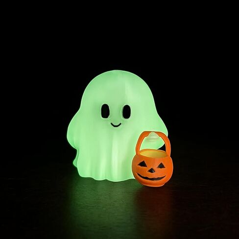Halloween Ghost Statue Cute Spooky Figurines Desk Ornament Decorations Cartoon Mini Spooky Halloween Unique Cat Ghost Figurines for Festive Home and Office Desktop Decor Display Ornaments in Saudi Arabia