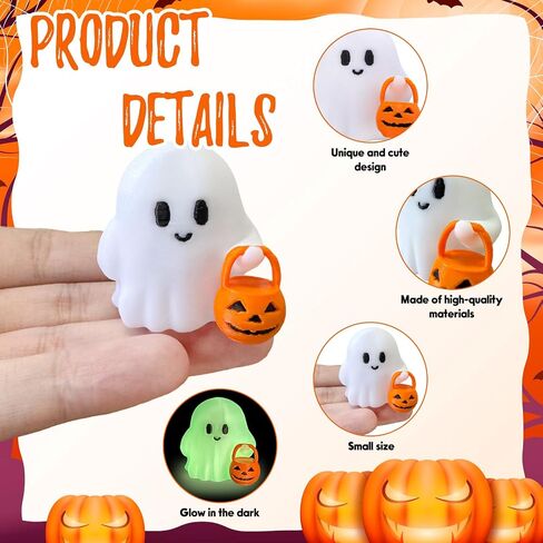 Halloween Ghost Statue Cute Spooky Figurines Desk Ornament Decorations Cartoon Mini Spooky Halloween Unique Cat Ghost Figurines for Festive Home and Office Desktop Decor Display Ornaments in Saudi Arabia