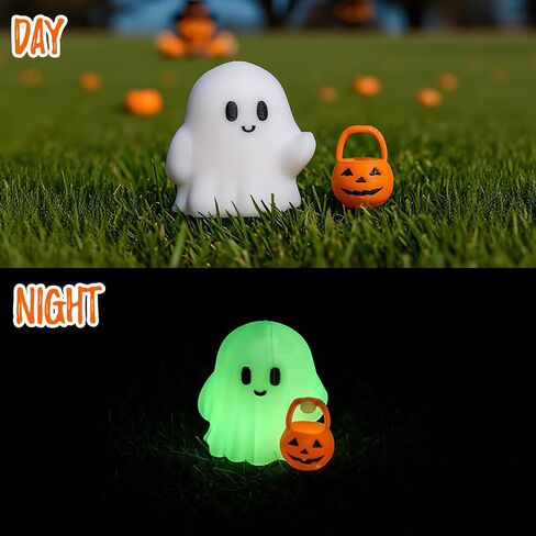 Halloween Ghost Statue Cute Spooky Figurines Desk Ornament Decorations Cartoon Mini Spooky Halloween Unique Cat Ghost Figurines for Festive Home and Office Desktop Decor Display Ornaments in Saudi Arabia