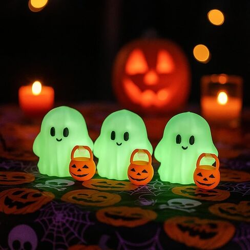 Halloween Ghost Statue Cute Spooky Figurines Desk Ornament Decorations Cartoon Mini Spooky Halloween Unique Cat Ghost Figurines for Festive Home and Office Desktop Decor Display Ornaments in Saudi Arabia