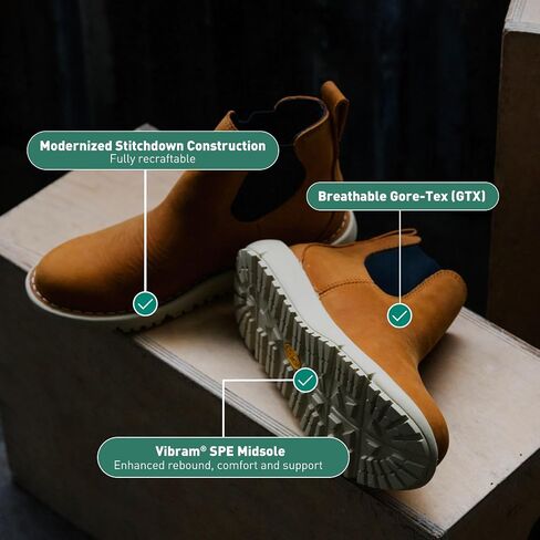 Danner Tramline Chelsea 917 Gore-Tex Men's Boots-جلد كامل الحبوب ، مقاوم للماء ، متعدد الاستخدامات للمدينة والمغامرة in Saudi Arabia