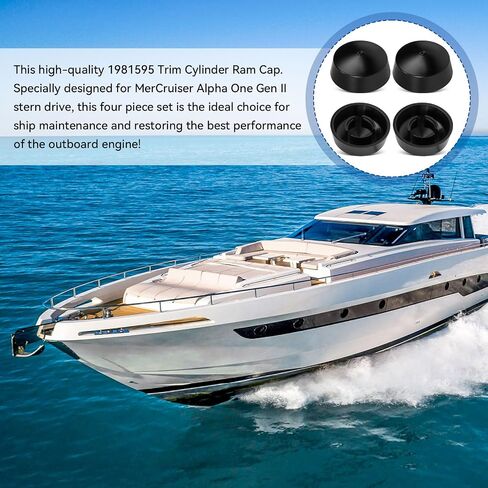 19815951 TRIM Cylinder RAM CAP متوافق مع Mercruiser Alpha One Gen Two Stern Drives (1991-Newer) ، 18-2466-9 CALIND CAP CAP لـ Mercruiser (حزمة 4 ، أسود) in Saudi Arabia