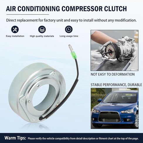 مجموعة القابض الضاغط مكيف الهواء AC متوافق مع MIT-Subishi Outlander 2009-2020 ، Lancer 2009-2017 ، Outlander PHEV 2018-2020 ، Outlander Sport 2011-2020 ، 2.0L 2.4L in Kuwait