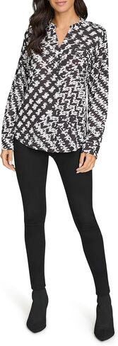 Calvin Klein Womens Printed Long Sleeve Blouse in Saudi Arabia