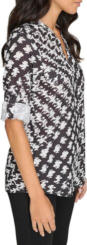 Calvin Klein Womens Printed Long Sleeve Blouse in Saudi Arabia
