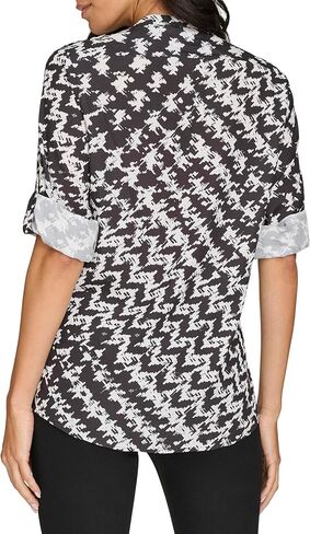 Calvin Klein Womens Printed Long Sleeve Blouse in Saudi Arabia
