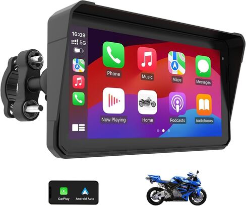 Carplay 60 هرتز دراجة نارية مع 6 "IPS 1440 * 720 شاشة تعمل باللمس ، نظام الملاحة اللاسلكي المحمول/Android Auto GPS للدراجات النارية ، الدعم Bluetooth ، Siri ، Google Assistant ، IP68 مقاوم للماء in Saudi Arabia