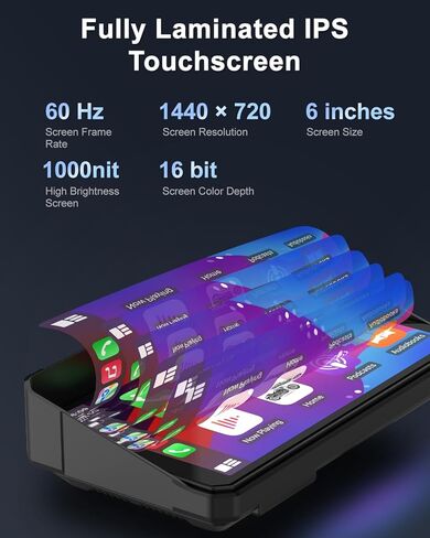Carplay 60 هرتز دراجة نارية مع 6 "IPS 1440 * 720 شاشة تعمل باللمس ، نظام الملاحة اللاسلكي المحمول/Android Auto GPS للدراجات النارية ، الدعم Bluetooth ، Siri ، Google Assistant ، IP68 مقاوم للماء in Saudi Arabia