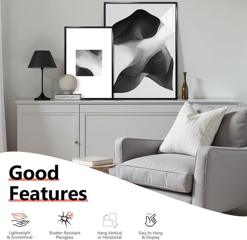 مجموعة إطار ملصق Vilabbey 16x24 من 5 ، 16x24 إطار أسود للتصاعد على الحائط رأسياً أو أفقياً ، إطار صورة معرض الجدار in Kuwait