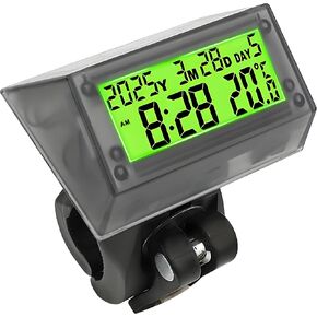 ساعة LCD تعمل بالطاقة الشمسية - ساعة رقمية متعددة الوظائف مقاومة للماء ، مع مرور الوقت ، تاريخ ، أسبوع ، درجة حرارة ، قوس مقبض للسيارة للدراجة الخضراء للدراجة الخضراء in Saudi Arabia