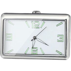 Clock for Vehicle Dashboard, Compact Quartz Timepiece for Auto and Boat, Silver Horizontal in Kuwait