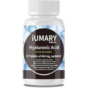 مكملات حمض الهيالورونيك ، 850 ملغ من حمض الهيالورونيك الغذائي 850 ملغ - دعم مفصل متقدم مع الكولاجين المائي ، الكركم ، غلو كوزامين ، MSM ، فيتامين C - 30 قرصًا （حزمة من 1） in Kuwait