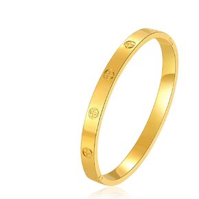 Love Bracelet Cuff 18k Gold Plated Stainless Steel Love Bracelet For Women Novelty And Mother Daughter Bracelet Jewelry Oval Bangle Witness The Of Love Wedding For Couple in Saudi Arabia