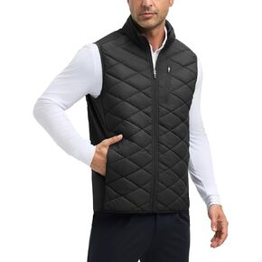 baleaf Men's Puffer Vest Outerwear Golf Sleeveless Jacket Winter Warm Lightweight Pockets Windproof in Saudi Arabia