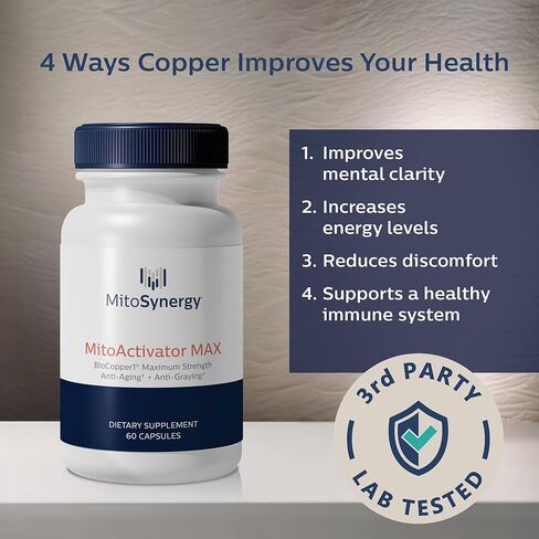 MitoActivator Max - Biocopper1 (Cunermuspir) 2.0mg أقصى قوة للنحاس الحيوي - تعزيز الميتوكوندريا NAD+ ATP ، مضاد للشيخ in Kuwait