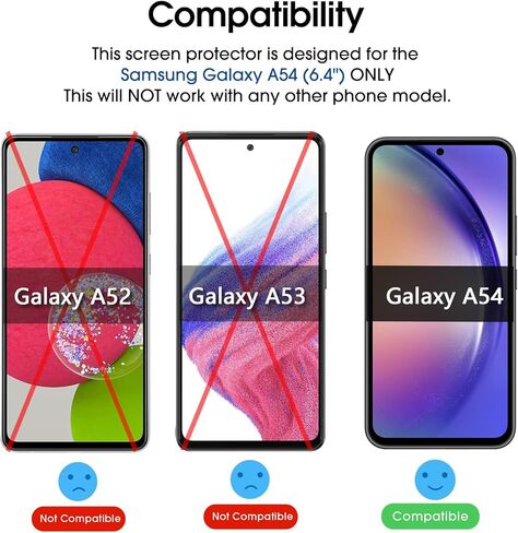 amFilm [3+2 Pack Screen Protector for Samsung Galaxy ScreenProtector,9H Hardness Tempered Glass,Anti Scratch, Bubble Free in Kuwait