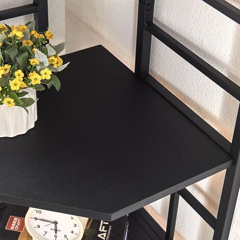HOMISSUE Corner Shelf, 6 Tier Tall Narrow Bookshelf 76.9", Industrial Corner Bookcase with Storage for Home Office Living Room and Bedroom, Black in Saudi Arabia