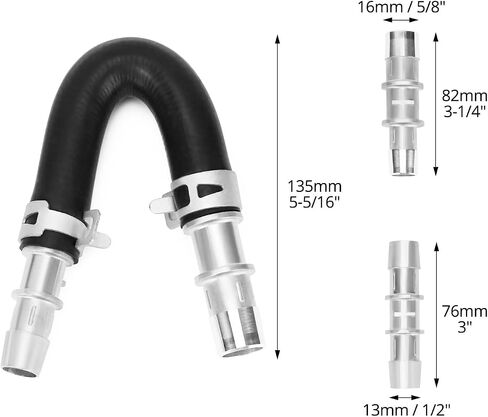 QWORK Upgrade Aluminum Engine Heater Core Bypass Kit, Includes Interchangeable 5/8" and 3/4" Hose Fittings, Direct Replacement with Quick Installation in Saudi Arabia