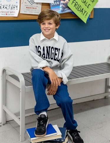 PATPAT Boys Jeans Size 4-14 Years Relaxed Fit Jogger Jeans with Pockets Ultra Stretchy Sweatpant in Kuwait