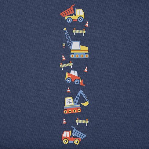 Life is Good. Toddler Construction Trucks Long Sleeve Crusher Tee, Darkest Blue in Saudi Arabia