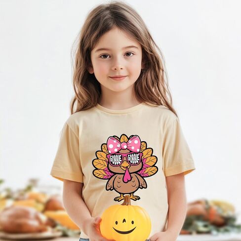 Thanksgiving Shirt for Boys Toddler Kids Funny Turkey Gobble Outfits Pumpkin Season Fall T-Shirt Tee 2-7 Years in Kuwait