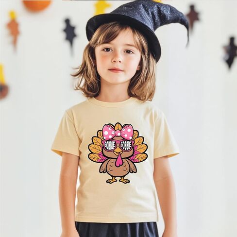 Thanksgiving Shirt for Boys Toddler Kids Funny Turkey Gobble Outfits Pumpkin Season Fall T-Shirt Tee 2-7 Years in Kuwait