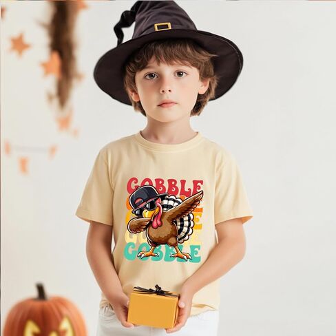 قميص عيد الشكر للأولاد طفل أطفال مضحكة تركيا غوبت ملابس اليقطين خريف تي شيرت تي شيرت تي شيرت 2-7 سنوات in Kuwait