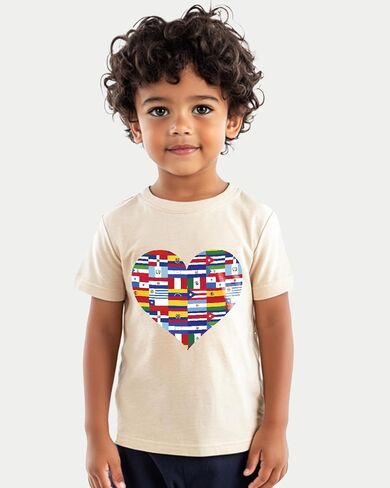 Kids Hispanic Heritage Month Shirt, Toddler Boys Girls Latino Countries Hispanic Flag T-Shirt Celebrate Gifts Tee Tops 2-8Y in Saudi Arabia