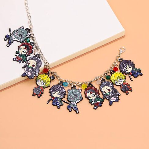 Songchangjewelry anime Chibi Charm Bracelet - ميزات Zenitsu Nezuko Tanjiro & More - هدية مروحة أنيمي للوزن أو ارتداء اليومية in Saudi Arabia