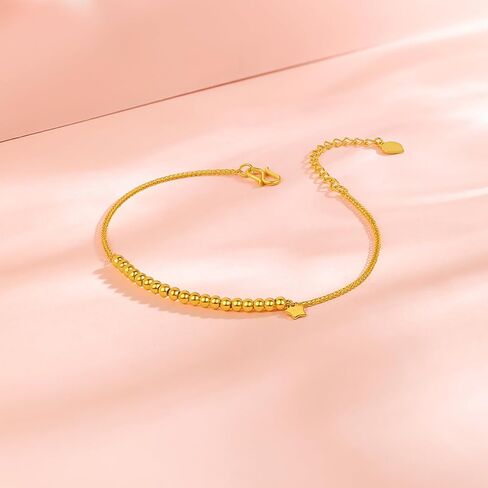 24K أساور ذهبية صلبة للنساء ، سوار ذهبي نقي حقيقي مجوهرات سوار الذهب الذهب للهدايا للأزواج هدايا A0712076 in Saudi Arabia