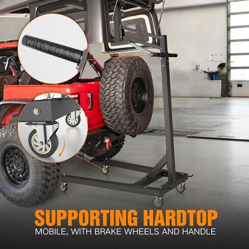 Hard Top Remover Rifty Storage System for 1976-2025 Jeep Wrangler JK JL YJ TJ JKU JLU Unlimited & 2021-2025 Ford Bronco （فقط 4 باب） ، وتركيب سريع واحد وإزالة السطح الصلب (الأسود) in Saudi Arabia