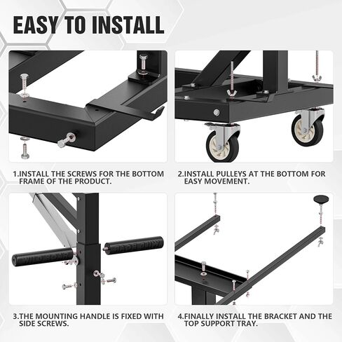 Hard Top Remover Rifty Storage System for 1976-2025 Jeep Wrangler JK JL YJ TJ JKU JLU Unlimited & 2021-2025 Ford Bronco （فقط 4 باب） ، وتركيب سريع واحد وإزالة السطح الصلب (الأسود) in Saudi Arabia