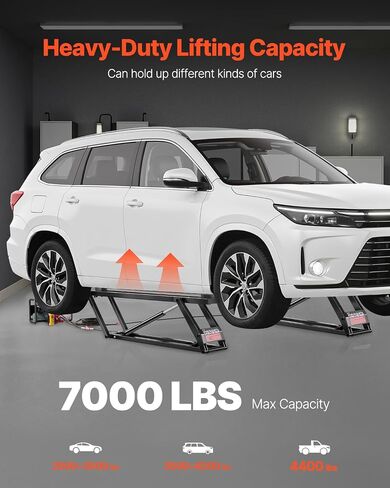 VEVOR Car Lift, 7000 lbs Capacity Car Lifts for Home Garage, 3-Level Adjustable with 29.4" Lift Height & Remote Control, Auto Lock Portable Car Lift with 4 Rubber Pads & 4 Lifting Columns in Saudi Arabia