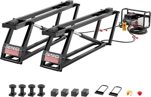 VEVOR Car Lift, 7000 lbs Capacity Car Lifts for Home Garage, 3-Level Adjustable with 29.4" Lift Height & Remote Control, Auto Lock Portable Car Lift with 4 Rubber Pads & 4 Lifting Columns in Saudi Arabia