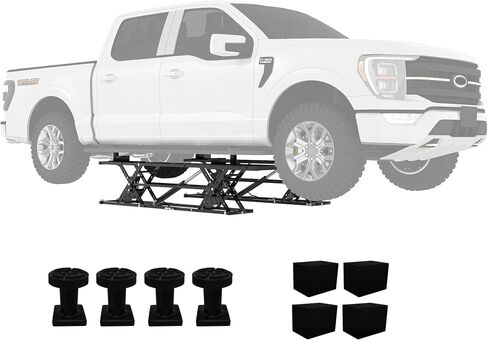 Portable Car Lift 7000LBS, Heavy-Duty Carbon Steel Auto Lift Jack for Garage & Shop, Adjustable Height 6.26"-27", with Extension Plates & Safety Locks, Fits Trucks, SUVs, Sedans in Saudi Arabia