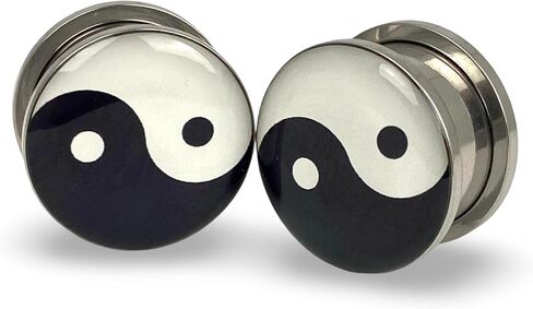 Pair of Screw on Yin Yang Picture Plugs (8g (3mm)) in Saudi Arabia