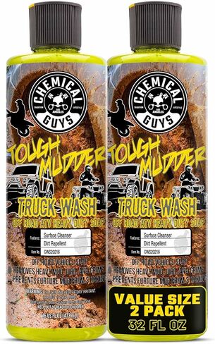 Chemical Guys Tough Mudder Foaming Truck, Off Road, ATV and RV Heavy Duty Wash Soap, (Works with Foam Cannons, Foam Guns or Bucket Washes), 2 x 16 fl oz, Lemon Scent - CWS2021602 in Saudi Arabia