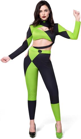 Spooktacular Creations Halloween Costumes for Women Adult, Villain Costumes for Women, Black Green Jumpsuit Bodysuit for Cos in Saudi Arabia