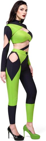 Spooktacular Creations Halloween Costumes for Women Adult, Villain Costumes for Women, Black Green Jumpsuit Bodysuit for Cos in Saudi Arabia