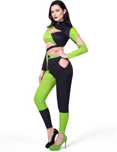 Spooktacular Creations Halloween Costumes for Women Adult, Villain Costumes for Women, Black Green Jumpsuit Bodysuit for Cos in Saudi Arabia