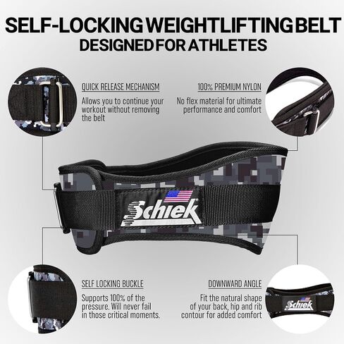 حزام رفع الأثقال من النايلون مقاس 4 3/4 بوصة من Schiek Sports Model 2004 - أسود in Saudi Arabia