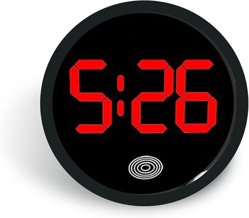 Digital Dashboard Car Clock, Touch-Sensitive Luminous LED High-Definition Time Display Clock, Alloy Anti-Rust Self-Adhesive Round Electronic Clocks, for Most Cars Home Office (Red) in Kuwait